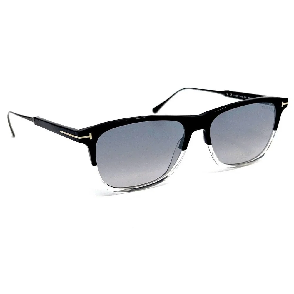New! Tom Ford Caleb Sunglasses TF813 03C Unisex Rectangle Titanium Authentic